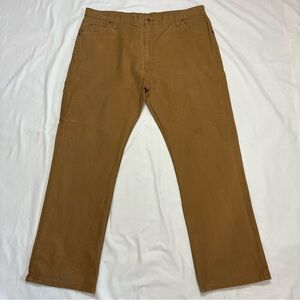 DICKIES Mens 40x32 Fits 42x32 Brown Relaxed Fit Canvas Duck Carpenter Pants